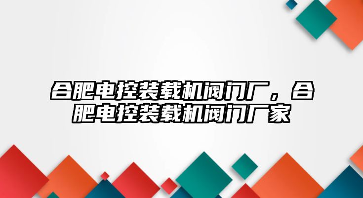 合肥電控裝載機(jī)閥門廠，合肥電控裝載機(jī)閥門廠家