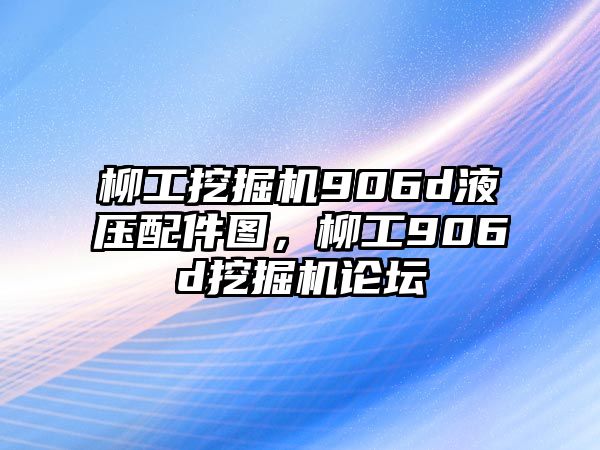 柳工挖掘機906d液壓配件圖，柳工906d挖掘機論壇