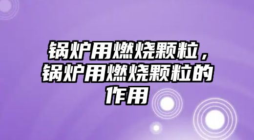 鍋爐用燃燒顆粒，鍋爐用燃燒顆粒的作用