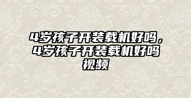 4歲孩子開裝載機(jī)好嗎，4歲孩子開裝載機(jī)好嗎視頻