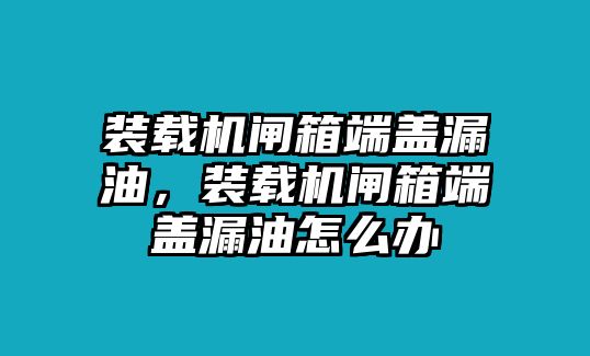 裝載機(jī)閘箱端蓋漏油，裝載機(jī)閘箱端蓋漏油怎么辦