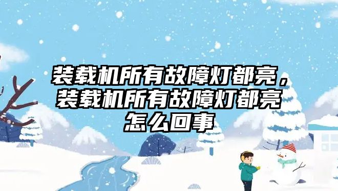 裝載機所有故障燈都亮，裝載機所有故障燈都亮怎么回事