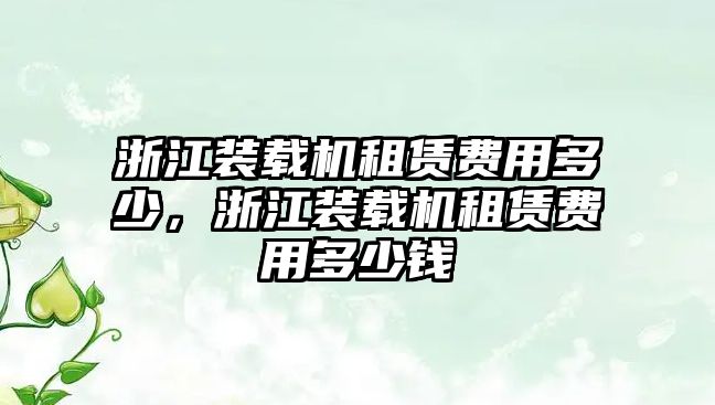 浙江裝載機(jī)租賃費(fèi)用多少，浙江裝載機(jī)租賃費(fèi)用多少錢