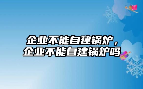 企業(yè)不能自建鍋爐，企業(yè)不能自建鍋爐嗎