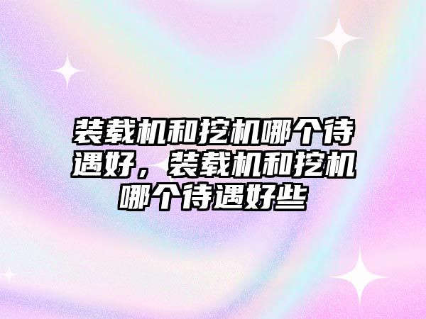 裝載機和挖機哪個待遇好，裝載機和挖機哪個待遇好些