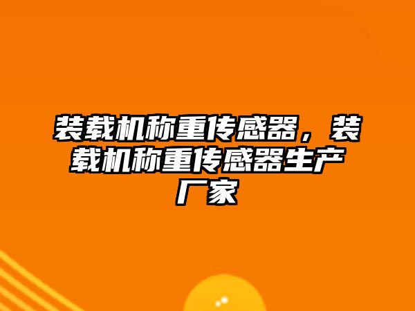 裝載機稱重傳感器，裝載機稱重傳感器生產(chǎn)廠家