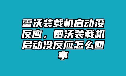 雷沃裝載機(jī)啟動沒反應(yīng)，雷沃裝載機(jī)啟動沒反應(yīng)怎么回事