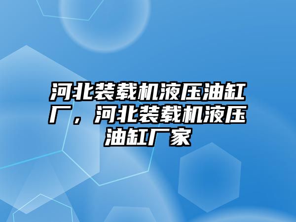 河北裝載機(jī)液壓油缸廠，河北裝載機(jī)液壓油缸廠家