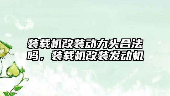 裝載機改裝動力頭合法嗎，裝載機改裝發(fā)動機