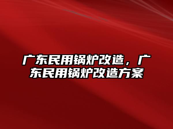 廣東民用鍋爐改造，廣東民用鍋爐改造方案