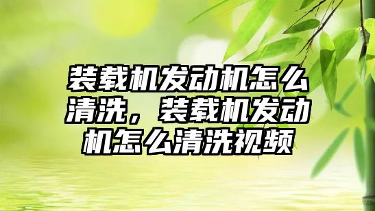 裝載機發(fā)動機怎么清洗，裝載機發(fā)動機怎么清洗視頻