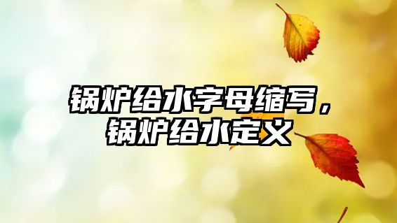 鍋爐給水字母縮寫，鍋爐給水定義