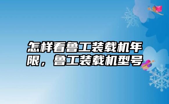 怎樣看魯工裝載機年限，魯工裝載機型號