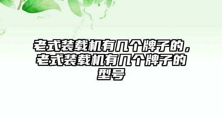 老式裝載機(jī)有幾個(gè)牌子的，老式裝載機(jī)有幾個(gè)牌子的型號(hào)