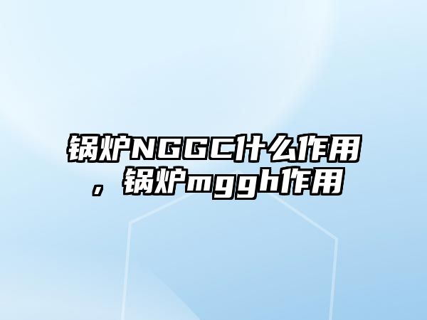 鍋爐NGGC什么作用，鍋爐mggh作用