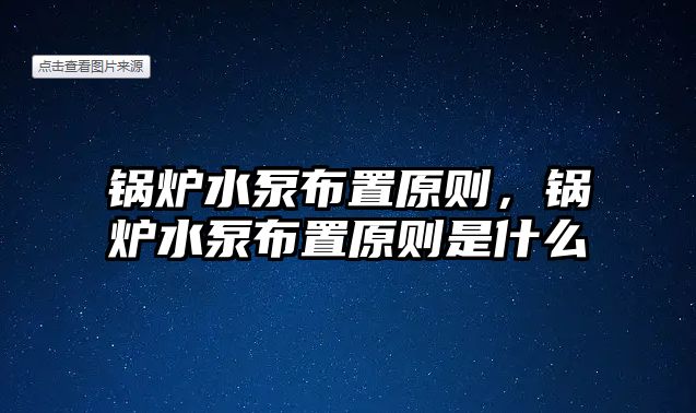 鍋爐水泵布置原則，鍋爐水泵布置原則是什么