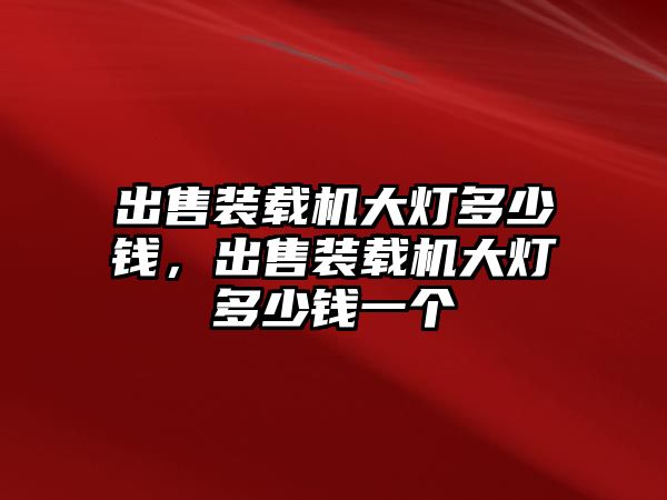 出售裝載機(jī)大燈多少錢(qián)，出售裝載機(jī)大燈多少錢(qián)一個(gè)